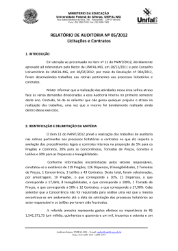 Relatório nº 05 - Licitações e Contratos - Unifal-MG