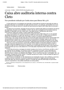 Caixa abre auditoria interna contra Cleto