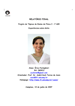 Experi&ecirc;ncias sobre Atrito