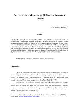 Experimento de for&ccedil;a de atrito