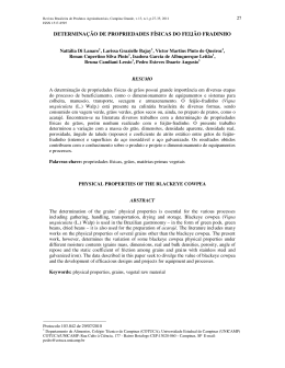 determina&ccedil;&atilde;o de propriedades f&iacute;sicas do feij&atilde;o fradinho