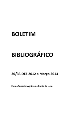 BOLETIM BIBLIOGRÁFICO - Serviços de Informática