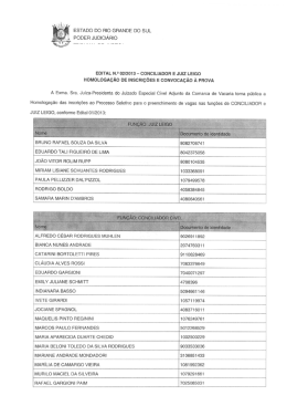 Homologa&ccedil;&atilde;o de inscri&ccedil;&otilde;es - Disponibilizado em 04/11/2013