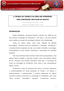 A TEORIA DO CRIME E DA PENA EM DURKHEIM