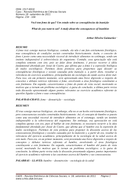 Voc&ecirc; tem fome de que? Um estudo sobre as