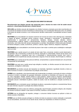 Declara&ccedil;&atilde;o dos Direitos Sexuais - World Association for Sexual Health