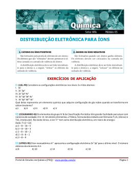 distribuição eletrônica para íons