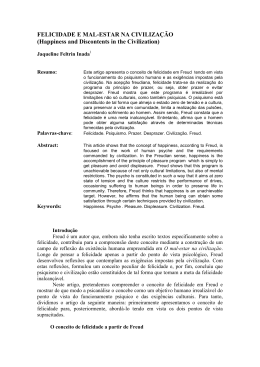 Freud: felicidade e mal-estar na civiliza&ccedil;&atilde;o