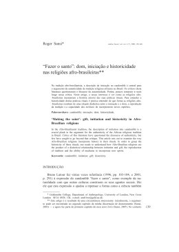 dom, inicia&ccedil;&atilde;o e historicidade nas religi&otilde;es afro