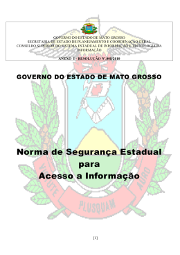 Politica de Acesso a Informa&ccedil;&otilde;es - Resolu&ccedil;&atilde;o 008-201