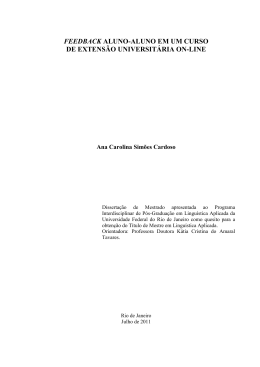 feedback aluno-aluno em um curso de extens&atilde;o