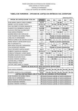 Plant&atilde;o dos Oficiais de Justi&ccedil;a - JIJ