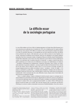 Le difficile essor de la sociologie portugaise