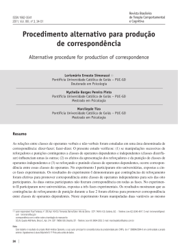 Procedimento alternativo para produ&ccedil;&atilde;o de correspond&ecirc;ncia