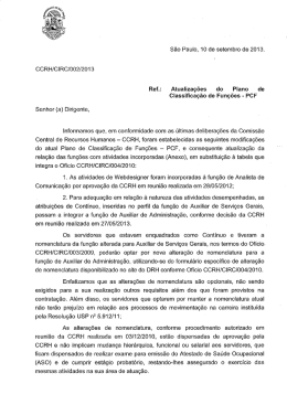 CCRH/CIRC/002/2013 - Universidade de São Paulo