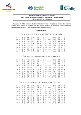 gabaritos cód. 001 – auxiliar de serviços gerais 01 = ( b ) - 02