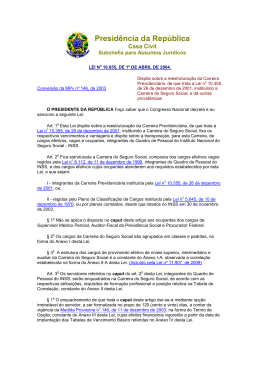 Lei n&ordm; 10.855, de 01 de abril de 2004