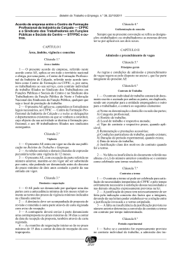 Acordo de Empresa - sindicato dos trabalhadores em fun&ccedil;&otilde;es