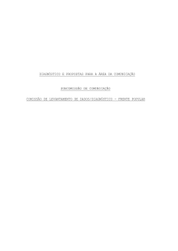 Diagnostico e Propostas para a Area da Comunicacao