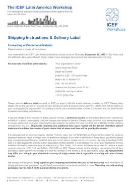 Shipping Instructions & Delivery Label The ICEF Latin America