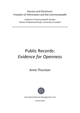Public Records: Evidence for Openness