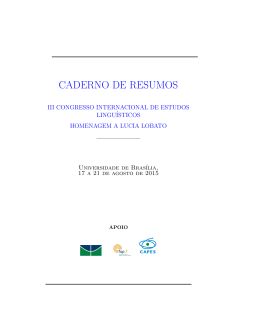ABSTRACTS BOOKLET/ Caderno de Resumos III CIEL