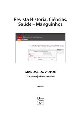 para autores - História, Ciências, Saúde – Manguinhos