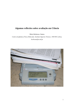 Algumas reflex&otilde;es sobre avalia&ccedil;&atilde;o em Ci&ecirc;ncia