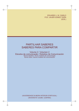 Partilhar Saberes/Saberes para Compartir (Volume