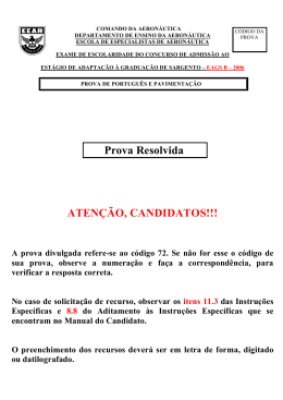 Gabarito Oficial - EAGS-A 2006 - Pavimenta&ccedil;&atilde;o