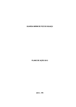 GUARDA MIRIM DE FOZ DO IGUAÇU PLANO DE AÇÃO 2013 2013