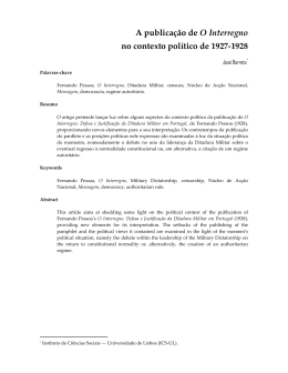 A publica&ccedil;&atilde;o de O Interregno no contexto pol&iacute;tico de 1927-1928