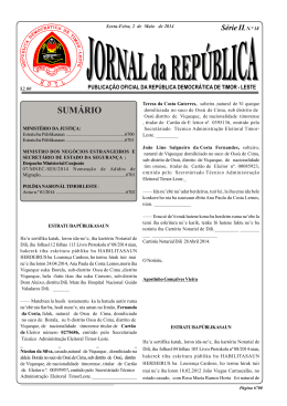 S&eacute;rie II, N.&deg; 18 - Jornal da Rep&uacute;blica