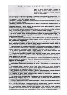 Dec 19610 - Institui o Serviço Policial Militar voluntário na PMDF e