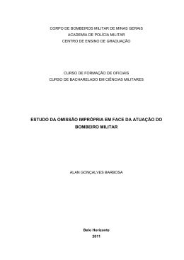 omiss&atilde;o impr&oacute;pria e atua&ccedil;&atilde;o do bombeiro militar
