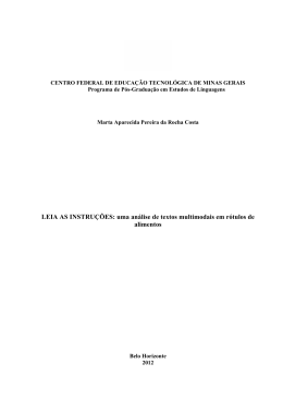 uma an&aacute;lise de textos multimodais em r&oacute;tulos de alimentos
