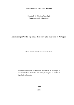 Analisador por Grafo: supera&ccedil;&atilde;o de incorrec&ccedil;&otilde;es na escrita do