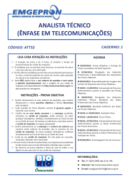 ANALISTA TÉCNICO (ÊNFASE EM