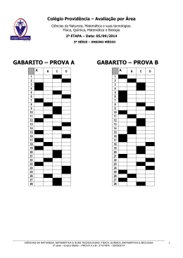 GABARITO &ndash; PROVA A GABARITO &ndash; PROVA B