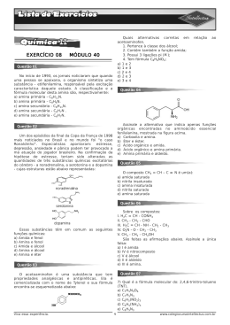 Lista de exercícios 3ºAno_Apostila 01 -Quimica II