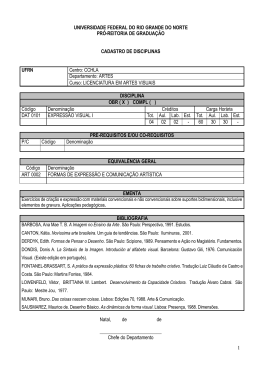Ementas das Disciplinas