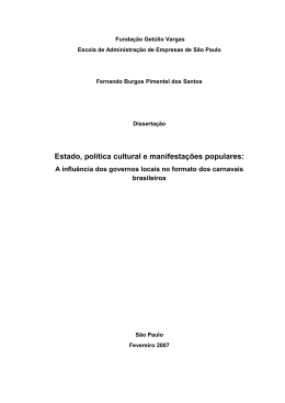 Estado, pol&iacute;tica cultural e manifesta&ccedil;&otilde;es