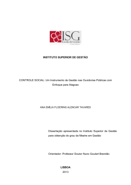INSTITUTO SUPERIOR DE GEST&Atilde;O CONTROLE SOCIAL: Um