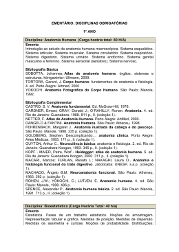 Anatomia Humana (Carga hor&aacute;ria total: 80 H/A)