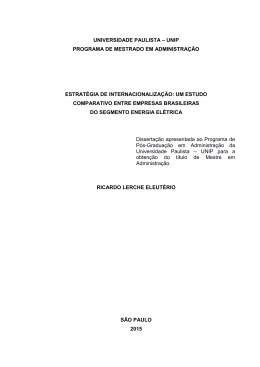 Estrat&eacute;gia de internacionaliza&ccedil;&atilde;o