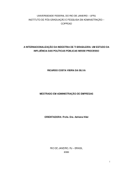 i UNIVERSIDADE FEDERAL DO RIO DE JANEIRO &ndash; UFRJ