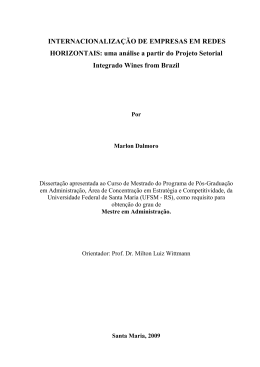 INTERNACIONALIZA&Ccedil;&Atilde;O OF THE FIRM IN HORIZONTAL