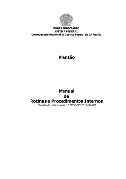 Plant&atilde;o - Tribunal Regional Federal da 2&ordf; Regi&atilde;o
