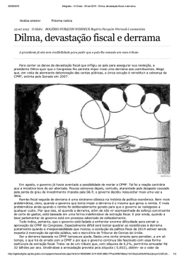 Dilma, devastação ﬁscal e derrama