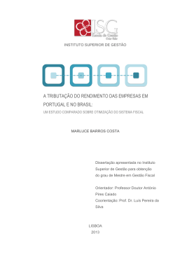 a tributa&ccedil;&atilde;o do rendimento das empresas em portugal e no brasil
